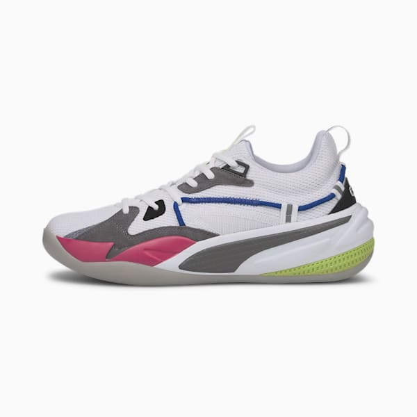 RS-DREAMER Basketball Shoes, Puma White-Steel Gray-Beetroot Purple, extralarge