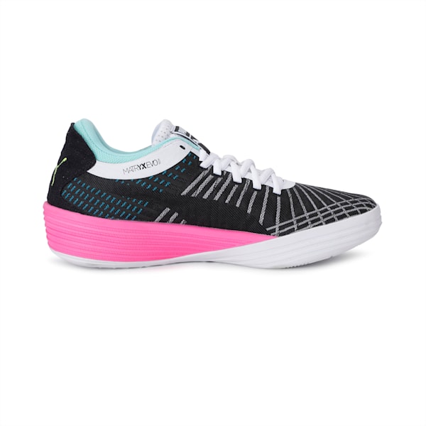 Tenis de Basquetbol Clyde All-Pro, Puma Black-Luminous Pink, extralarge
