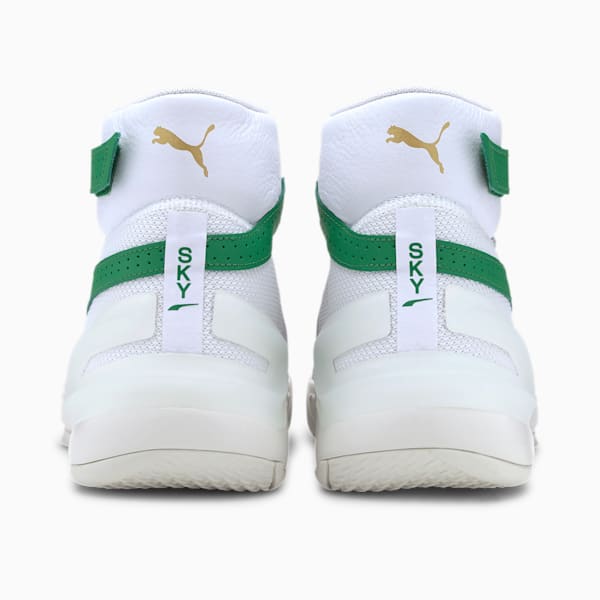 Sky Modern Basketball Shoes, Puma White-Amazon Green, extralarge