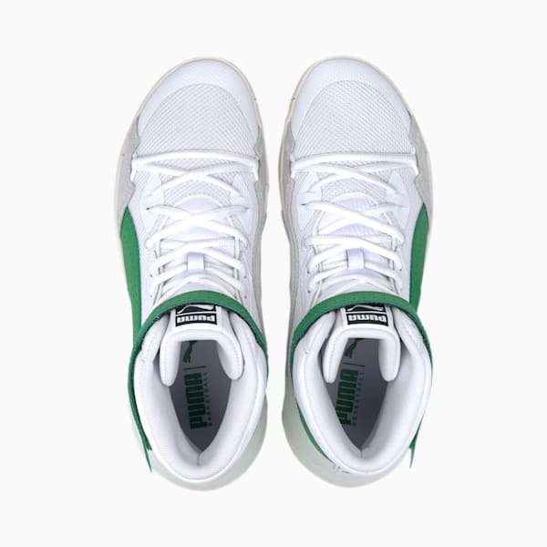 Sky Modern Basketball Shoes, Puma White-Amazon Green