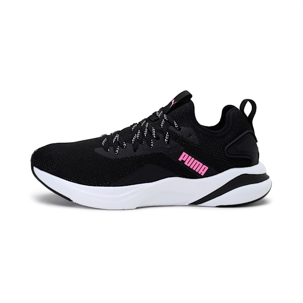 SOFTRIDE Rift Knit Women's Walking Shoes, Puma Black-Luminous Pink, extralarge-IND