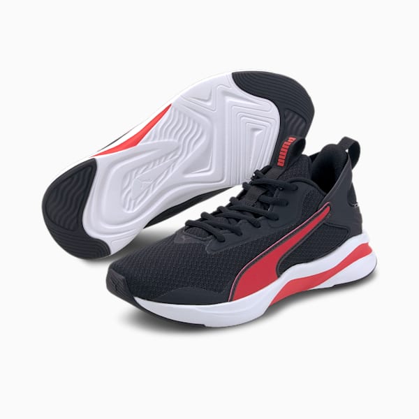 SoftRide Rift Running Shoes JR, Puma Black-High Risk Red, extralarge