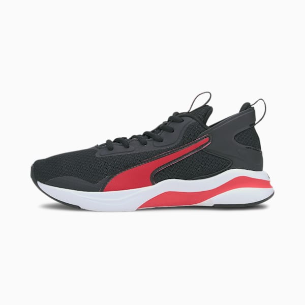 SoftRide Rift Running Shoes JR, Puma Black-High Risk Red, extralarge