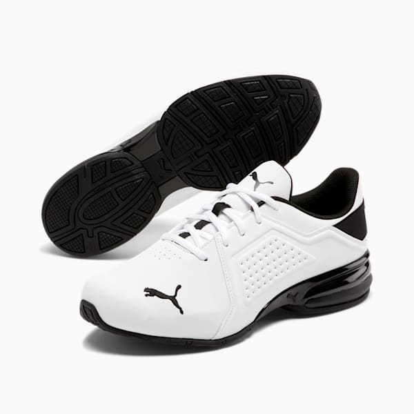 Souliers larges Viz Runner Homme, Puma White-Puma Black, extralarge