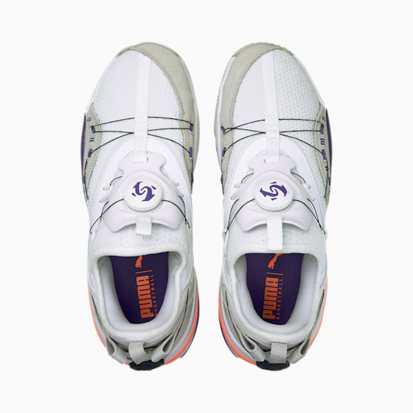 Double DISC Basketball Shoes, Puma White-Ultra Violet, extralarge