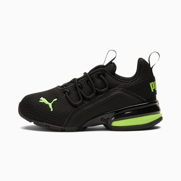 Axelion Mesh Little Kids' Shoes, Puma Black-Green Glare, extralarge