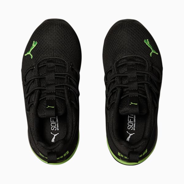 Axelion Mesh Little Kids' Shoes, Puma Black-Green Glare, extralarge