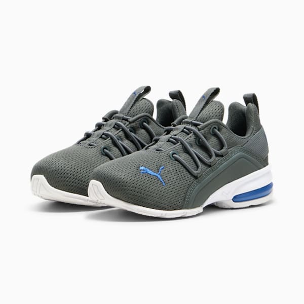 Tenis para niños Axelion Mesh, Mineral Gray-Cobalt Glaze-PUMA White, extralarge
