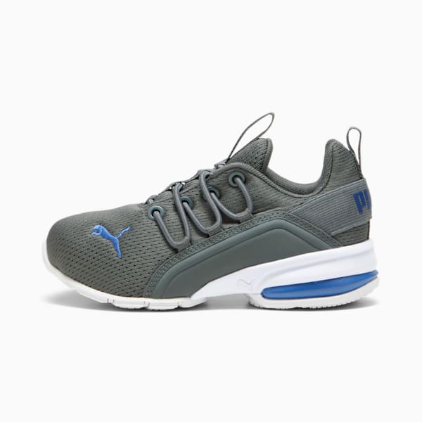 Tenis para niños Axelion Mesh, Mineral Gray-Cobalt Glaze-PUMA White, extralarge