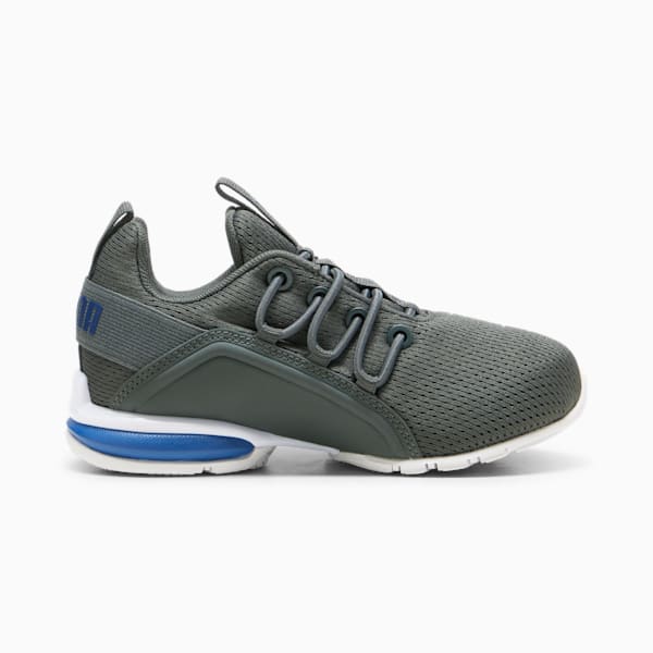 Tenis para niños Axelion Mesh, Mineral Gray-Cobalt Glaze-PUMA White, extralarge