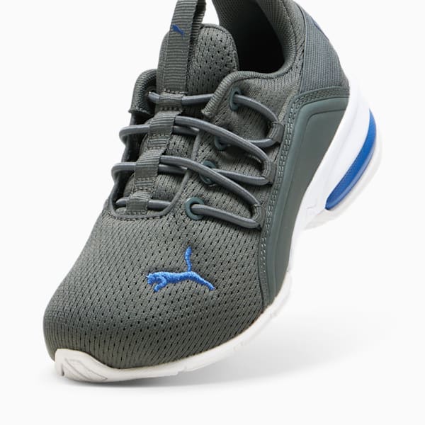 Tenis para niños Axelion Mesh, Mineral Gray-Cobalt Glaze-PUMA White, extralarge
