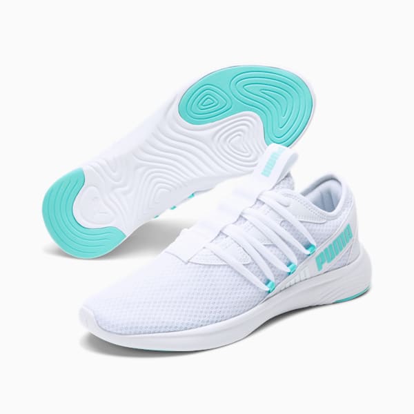 Star Vital Women's Training Shoes, Puma White-ARUBA BLUE, extralarge