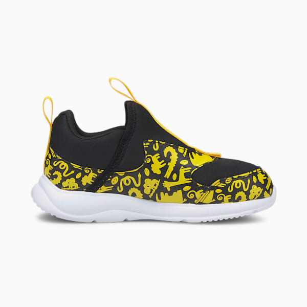 Fun Racer Summer Animals Slip-On Kids' Shoes, Puma Black-Super Lemon, extralarge-IND