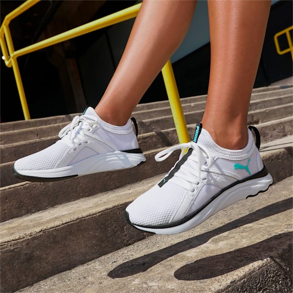 SoftRide Sophia Women's Running Shoes, Puma White-Angel Blue-Puma Black, extralarge