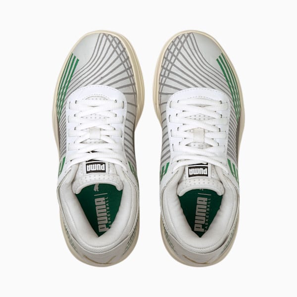 Clyde All-Pro Basketball Shoes JR, Power Green-Puma White, extralarge