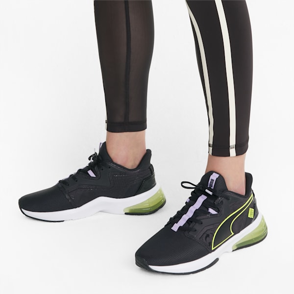 PUMA x FIRST MILE LVL-UP Women's Training Shoes, Puma Black-SOFT FLUO YELLOW, extralarge