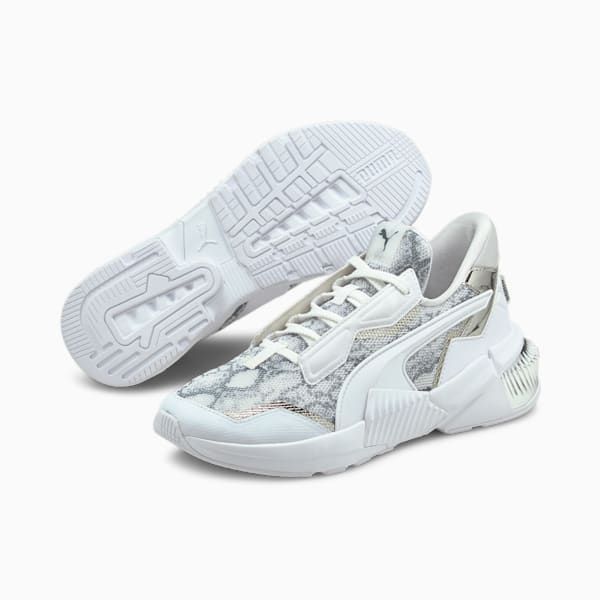 Provoke XT Untamed Women's Training Shoes, Puma White-Metallic Silver-CASTLEROCK, extralarge