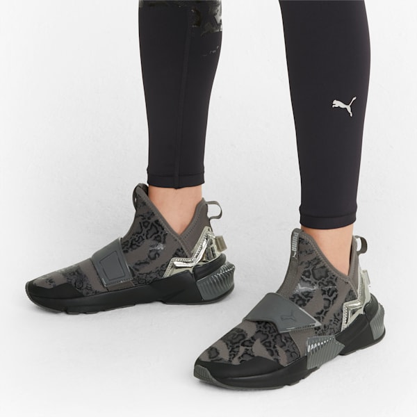 Provoke XT Mid Untamed Women's Training Shoes, Puma Black-Metallic Silver-CASTLEROCK, extralarge