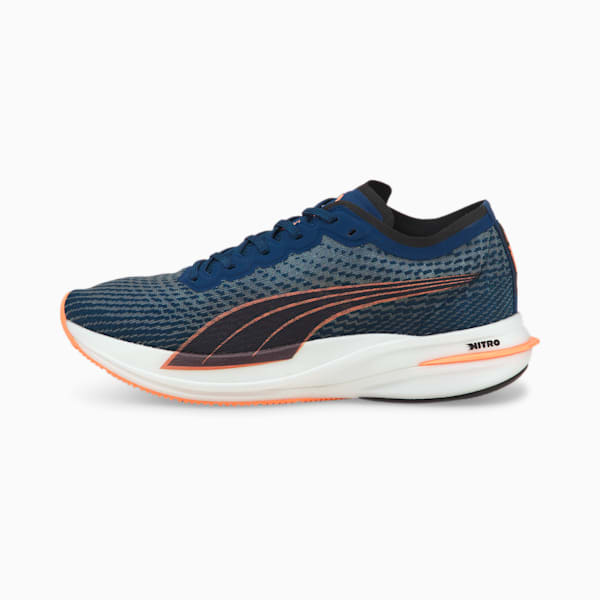 Deviate NITRO Men's Running Shoes, Sailing Blue-Puma Black-Neon Citrus, extralarge