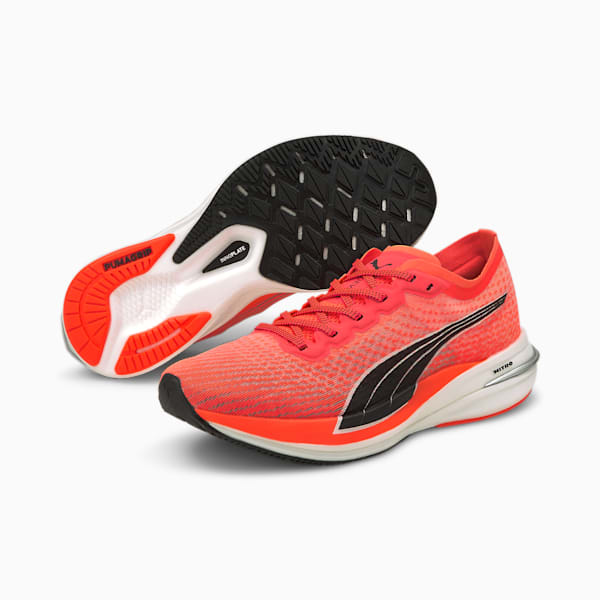 Deviate Nitro Women's Running Shoes, Lava Blast-Puma Black, extralarge-IND