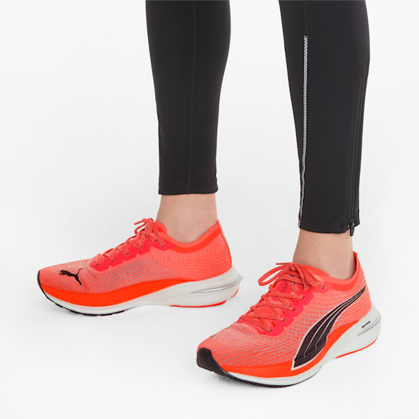 Deviate Nitro Women's Running Shoes, Lava Blast-Puma Black, extralarge-IND