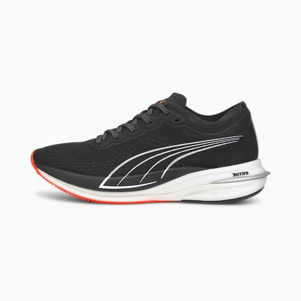 Tenis para correr Mujer Deviate Nitro, Puma Black-Lava Blast, extralarge