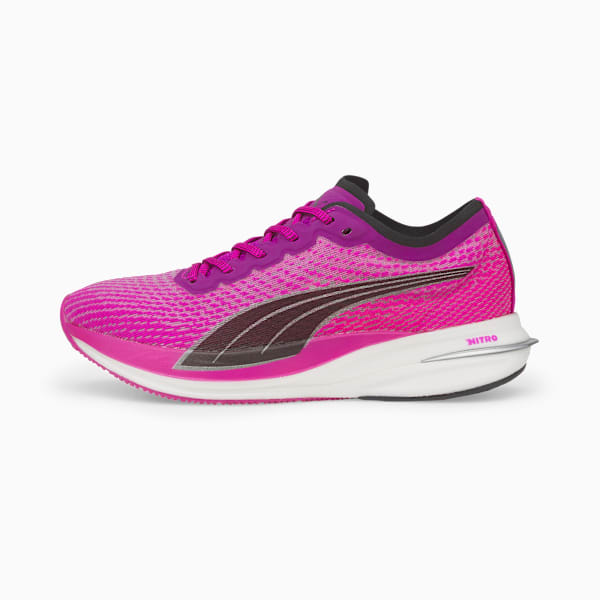 Deviate NITRO Women's Running Shoes, Deep Orchid-Puma Black-Metallic Silver, extralarge