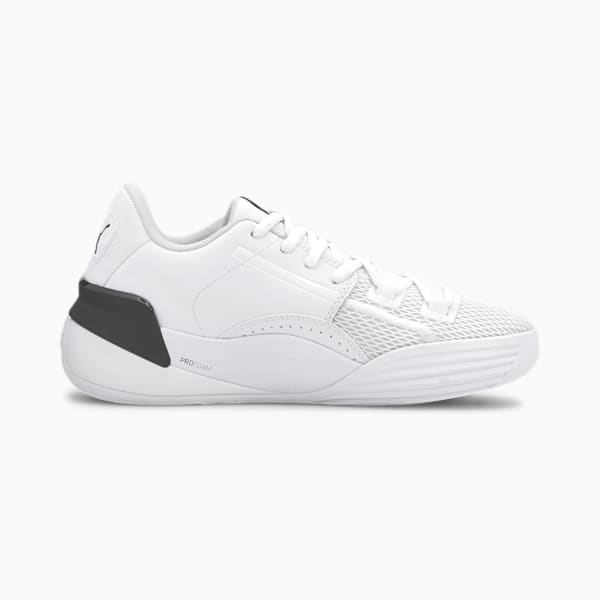 Clyde Hardwood Team Basketball Shoes JR, Puma White-Puma Black, extralarge