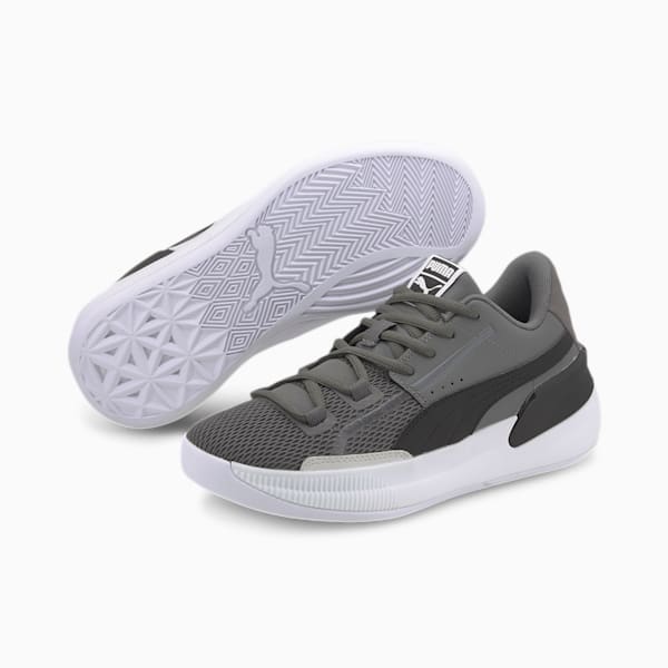 Clyde Hardwood Team Basketball Shoes JR, CASTLEROCK-Puma Black, extralarge