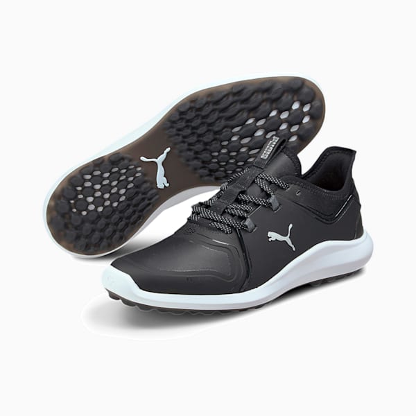 ゴルフ イグナイト FASTEN8 プロ スパイクレス シューズ, Puma Black-Puma Silver-Puma Black, extralarge-JPN