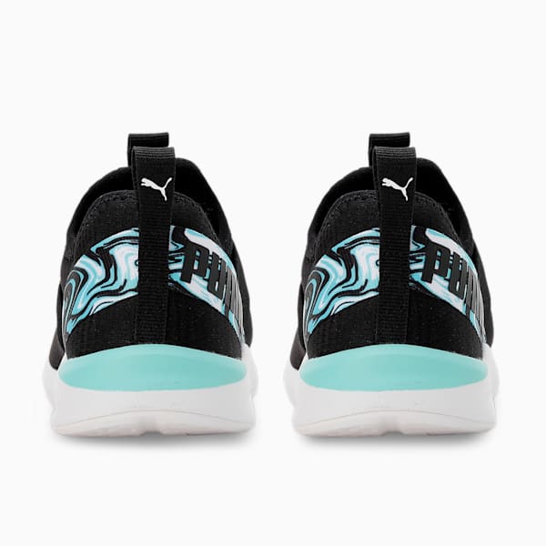 Prowl Slip-On Marble Women's Shoes, Puma Black-ARUBA BLUE-Puma White, extralarge-IND