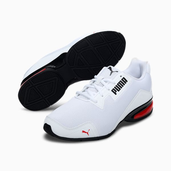 Leader VT Tech Mesh Running Shoes, Puma White-High Risk Red-Puma Black, extralarge-IND