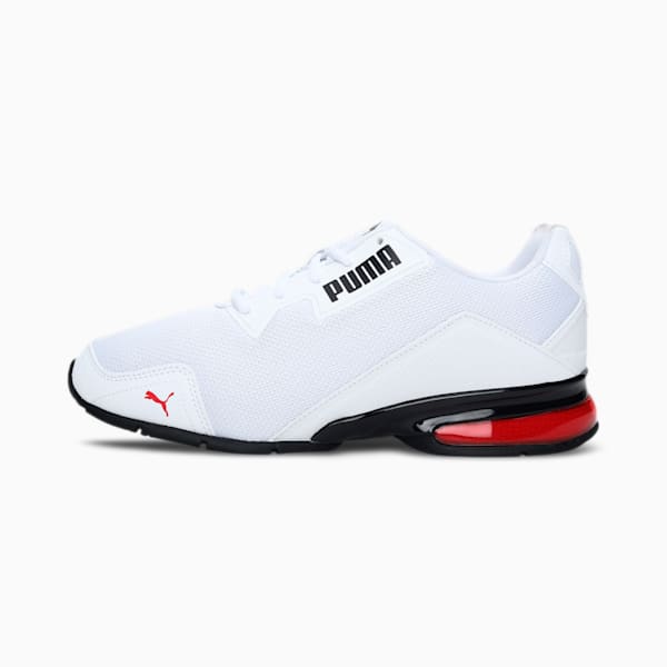 Leader VT Tech Mesh Running Shoes, Puma White-High Risk Red-Puma Black, extralarge-IND