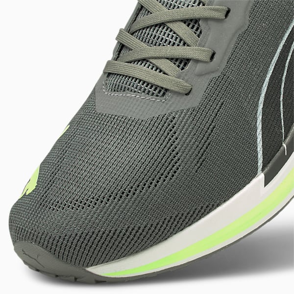 Velocity NITRO Men's Running Shoes, CASTLEROCK-Puma Black-Green Glare