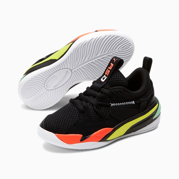 RS-DREAMER Little Kids' Shoes, Puma Black-Puma White-Limepunch, extralarge