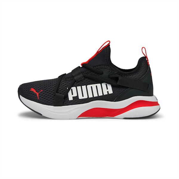 Softride Rift Pop Kid's Slip-On Walking Shoes, Puma Black-High Risk Red