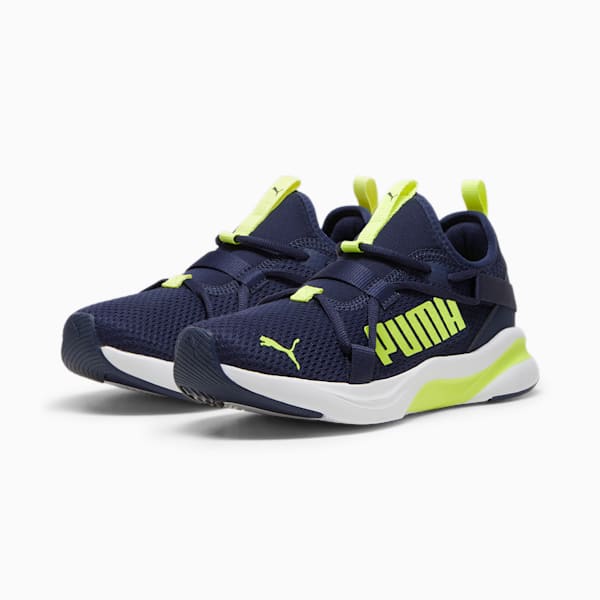 SoftRide Rift Pop Sneakers Big Kids, PUMA Navy-Electric Lime, extralarge