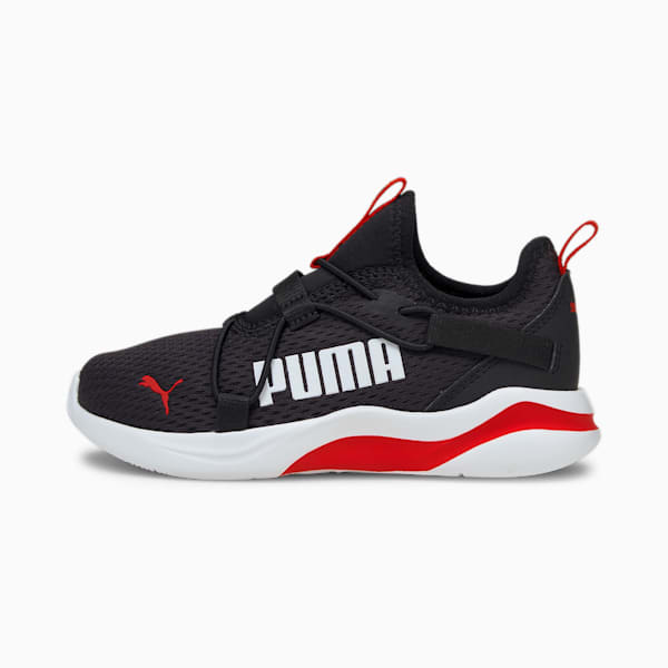 Rift Slip On Pop Kids' Shoes, Puma Black-High Risk Red, extralarge