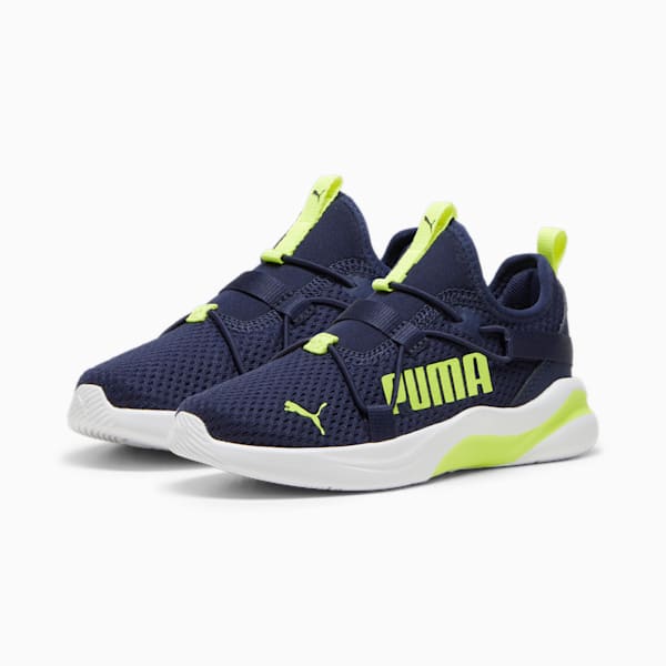Rift Slip On Pop Kids' Shoes, PUMA Navy-Electric Lime, extralarge-IND