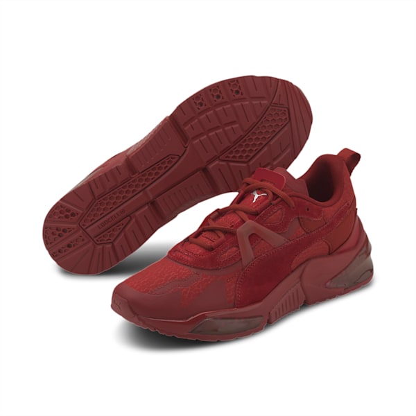 PUMA x FIRST MILE LQDCELL Optic Mono Training Shoes JR, Red Dahlia-Metallic Silver, extralarge