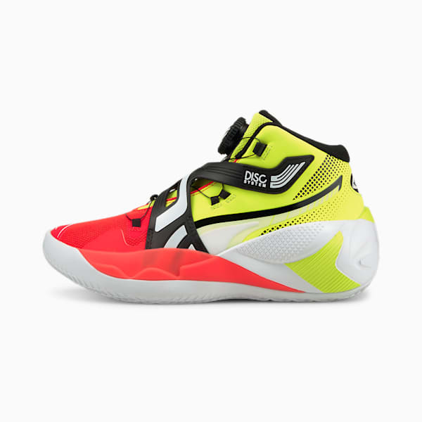 Disc Rebirth Basketball Shoes, Yellow Alert-Red Blast