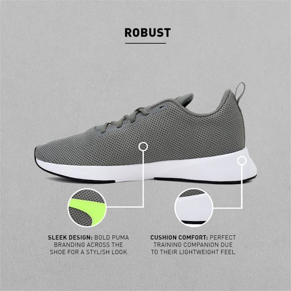 Robust Running Shoes, Ultra Gray-Yellow Alert, extralarge-IND