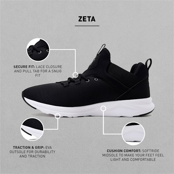 Zeta Men's Running Shoes, Puma Black-Puma White, extralarge-IND
