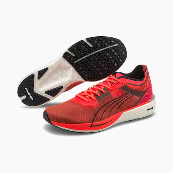 Liberate NITRO Men's Running Shoes, Lava Blast-Puma White, extralarge