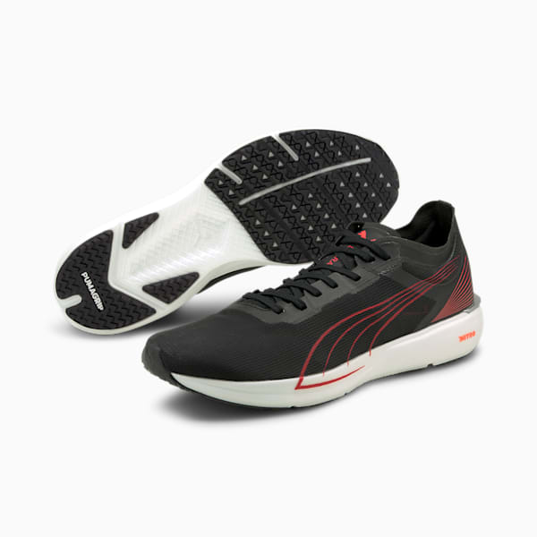 Liberate NITRO Men's Running Shoes, Puma Black-Lava Blast, extralarge