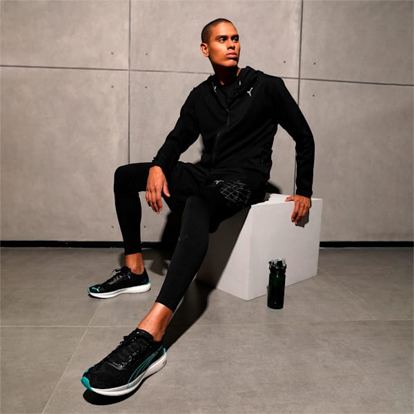 Liberate Nitro Men's Running Shoes, Puma Black-Deep Aqua, extralarge-IND