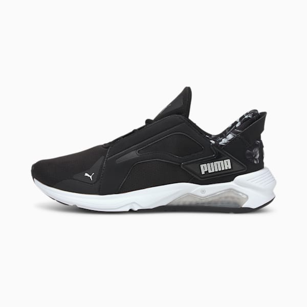 LQDCELL Method Untamed Floral Women's Training Shoes, Puma Black-Metallic Silver, extralarge