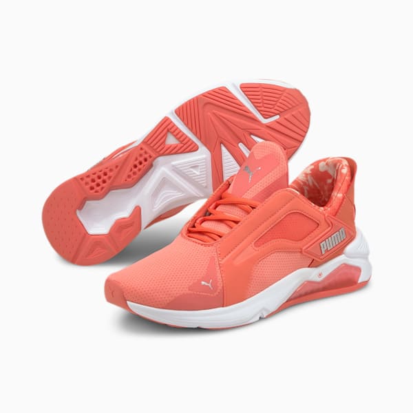 LQDCELL Method Untamed Floral Women's Training Shoes, Georgia Peach-Puma White, extralarge