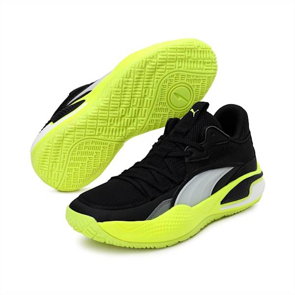 Court Rider Basketball Shoes, Puma Black-Yellow Alert, extralarge
