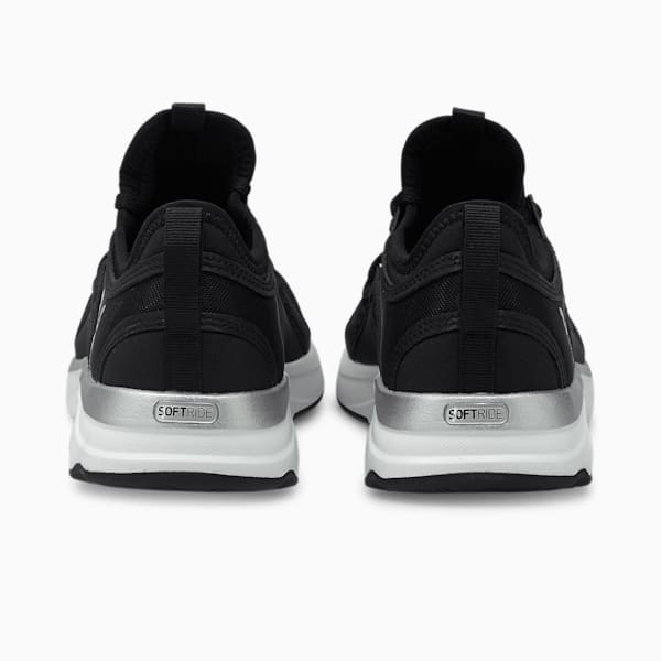 SoftRide Sophia Animal Women's Running Shoes, Puma Black-Metallic Silver, extralarge